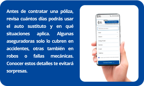 auto sustituto en el seguro de auto