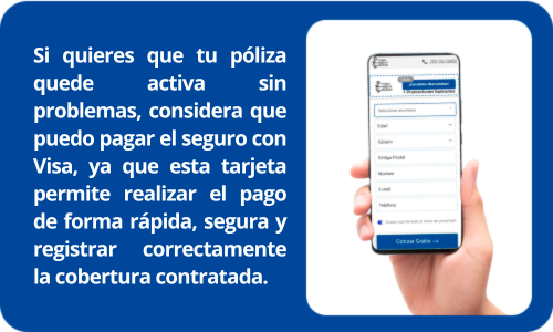 puedo pagar el seguro con visa