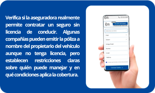 seguro sin licencia de conducir